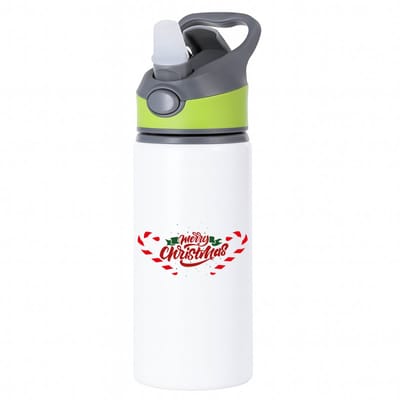 Hacebo® - Kerst merry christmas waterfles met rietje groen - Kerstmis - Kerst beker - winter - kerst - christmas - kerst cadeau - water fles - 650ML