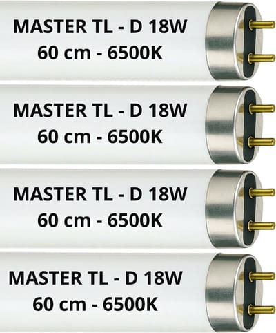 4x TL buizen 60 cm – 18W – 865 Koel wit 6500K – originele T8 TL lampen set van 4