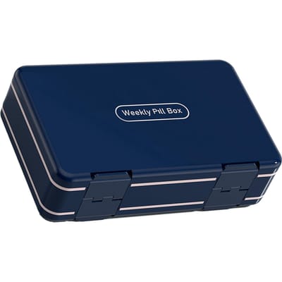 Wekelijkse Medicijn Organizer Plastic Grote Capaciteit Draagbaar 7 Dagen Medicijn Doos voor Thuis Reizen Blauw