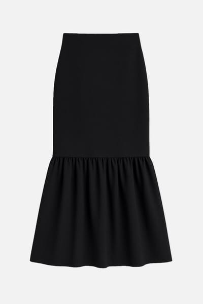 Touché Privé - Crêpe rok met volants - Zwart - Dames