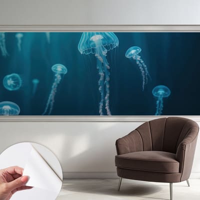 Coloray Zelfklevend Behang - Maritieme elegantie Stickerbehang op rol - 250x104 cm - Blauw Zelfklevend Behang - Voor de badkamer, slaapkamer en woonkamer. - Peel-and-stick techniek - Zelfklevend fotobehang