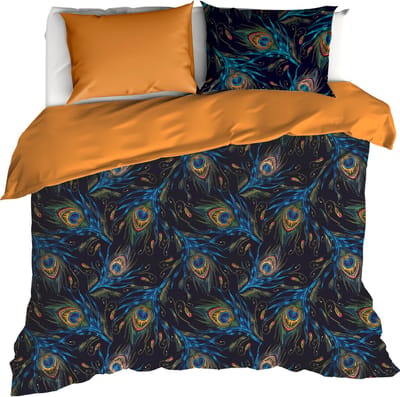 De Witte Lietaer Dekbedovertrek Peafowl Thai Curry - Tweepersoons - 200 x 200/220 cm - Katoen Satijn