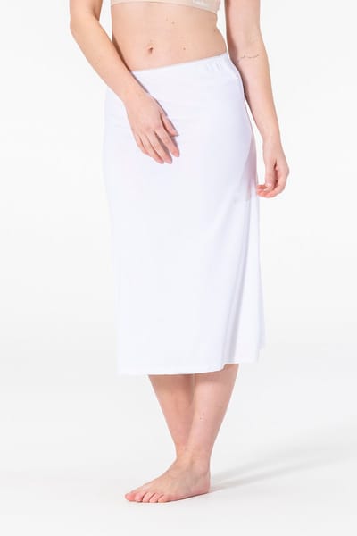 Dames Onderrok Lang - Jupon - Microfiber - Anti-Schuren - Wit - 70CM - Maat S/M