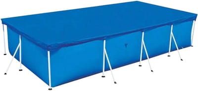 300x200cm Rechthoekige Zwembad afdekzeil - Zwembadafdekking - Zwembadafdekking - Met bevestigingsbanden - Stof- en zonwering - Naadnaad - Duurzaam - Zwembadafdekking voor Rechthoekige Zwembaden - Blauw