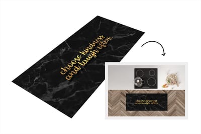 Keukenloper - Loper keuken - Quotes - Spreuken - Goud - Marmer - 120x50 cm - Keukenloper vinyl