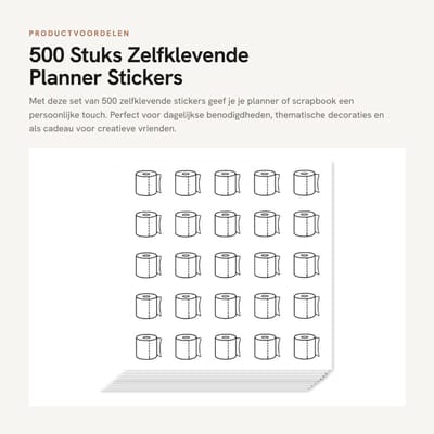 Dailygoods- Planner Stickers 500 Stuks - Zelfklevende Stickers - Dagelijkse Benodigdheden - Scrapbook - Decoratie - Thema Party