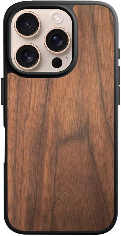 Woodcessories Backcase hoesje geschikt voor iPhone 16 Pro Max - Walnotenhout - Hout