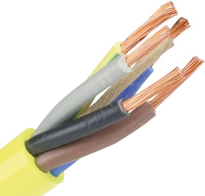 Pur kabel H07BQ-F 5x1.5mm² geel per haspel 500 meter