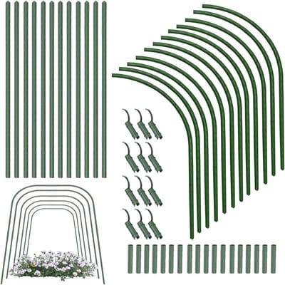 Kweek Tunnel Hoepels - Plantensteun Boog - Gewassen Beschermen - Roestbestendige Staalbuis - 65x80cm - Niet gespecificeerd