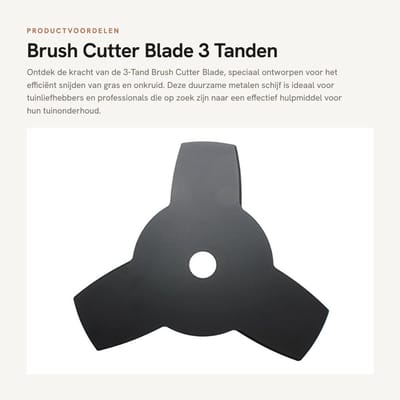 Dailygoods- Borenblad 3-Tanden - Grasmaaier Accessoires - Snijden van Zacht Onkruid - Stalen Schijf - 10 Inch - Nieuwe Originele Verpakking - Maaierschijf