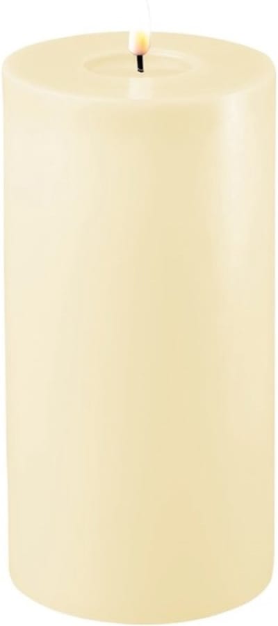 Deluxe Homeart - LED stompkaars 10 x 20cm - roomwit wit