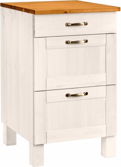 Alby-Kast-60cm - Wit/Honing Grenen