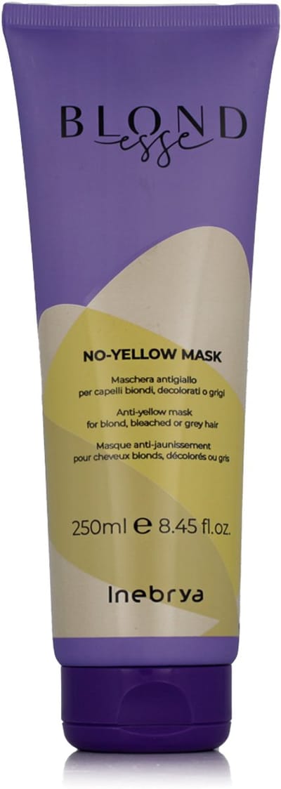 Inebrya, Blondesse No-Yellow, Masque Crème Traitant pour Cheveux, Pour la Neutralisation des Tons Jaunes, 250 ml