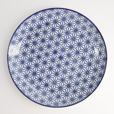 Tokyo Design Studio - Nippon Blue Dinerbord - Ster / Lotus - 25.7 x 3 cm - Porselein