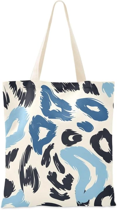 Canvas Draagtas - Tote Bag - Dagelijks Gebruik - Modieus Patroon - 38 x 41 cm - Blauw