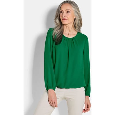 Elegante blouse van chiffon - groen - Gr. 20 van Goldner Fashion