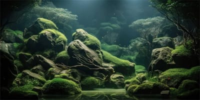 120x61cm Tropical Aquarium Poster Background River Bed & Lake Water Plant Submarine Aquarium Background Vinyl - ShopVlot