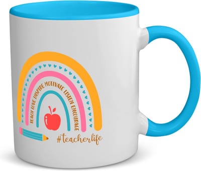 Akyol - docent cadeau - koffiemok - theemok - Docent - meester en juffen cadeau - de beste leraar/lerares - verjaardagscadeau - verjaardag - cadeau - afscheidscadeau - blauw - leuke cadeau - kado - gift - juffendag - meesterdag - 350 ML inhoud