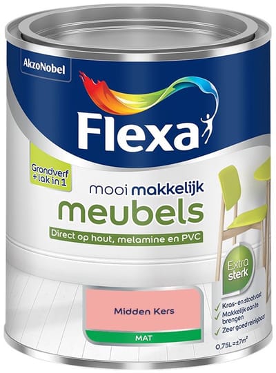 Flexa - Mooi Makkelijk Meubels Mat - Midden Kers - Mengverf - 750 Ml