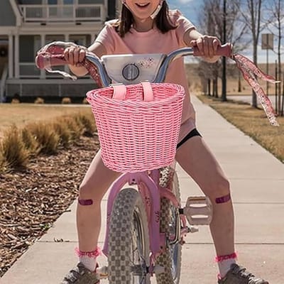 Rieten Fietsmand - Boodschappenmand - Fietsen Organiseren - Verstelbare Banden - L - Bruin
