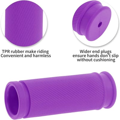 Ergonomische fietsgrepen van rubber met stootbescherming, 85 mm, voor driewielers, violet, comfortabel en slipvast