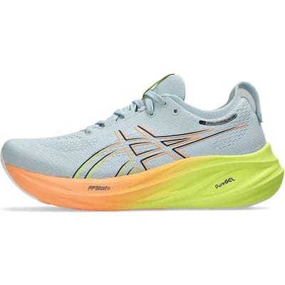 Asics Gel Nimbus 26 Paris Baskets Femme Bleu Gris Froid Jaune Sécurité 1012B743-750 37.5 white