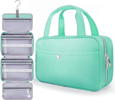 Waterdichte Make-up Tas voor Reizen - Cosmetica Organizer in Groen, Maat M, Perfect voor Opbergen en Organiseren