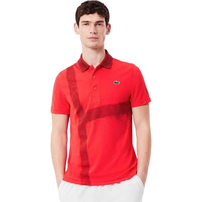 Lacoste Heren Novak Djokovic Regular Poloshirt met korte mouwen (Rood)