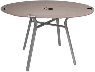Raffles Covers Beschermhoes rond tuintafelblad - ⌀ 140 H: 5 cm - RRTT140 - Waterdicht - UV-bestendig - Elastische zoom - Beschermhoes tuinmeubelen - Tuintafelbladhoes