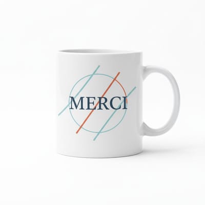 Merci Dankjewel Mok – Minimalistisch Modern Typografie Koffiemok – 330 ml Keramische Mok