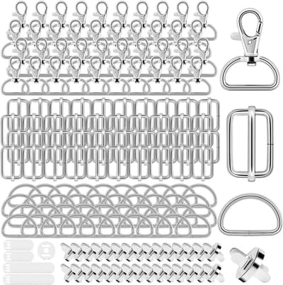 Karabijnhaak sleutelhanger D-ringen met magneetknopen en metalen zaksluiting