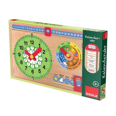 GOULA Kinderklok met kalender liggend formaat