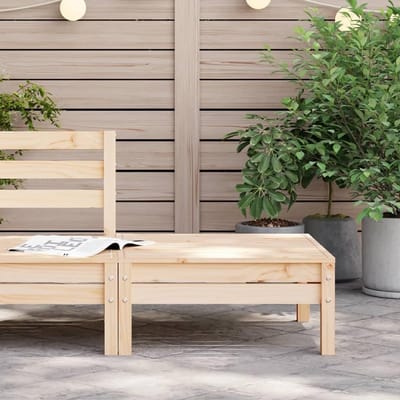 Voetenbank Tuin - Modulaire Zitting - Buiten Ontspannen - Slatted Waterafvoer - 63x63x28 cm - Naturel Hout