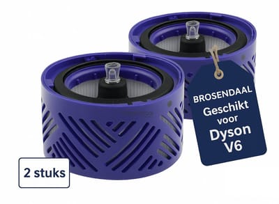 Brosendaal V6 Postfilter - Geschikt voor Dyson V6 Steelstofzuiger - SV03 SV05 SV06 SV07 - Wasbaar HEPA Filter - 2 stuks