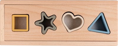 Baby's Only Houten vormenstoof met siliconen figuurtjes - Baby puzzel - Baby speelgoed - Earth - Baby cadeau