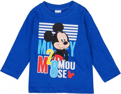 Disney Mickey Mouse Shirt - Lange Mouw - Blauw - Maat 86 (86 cm)