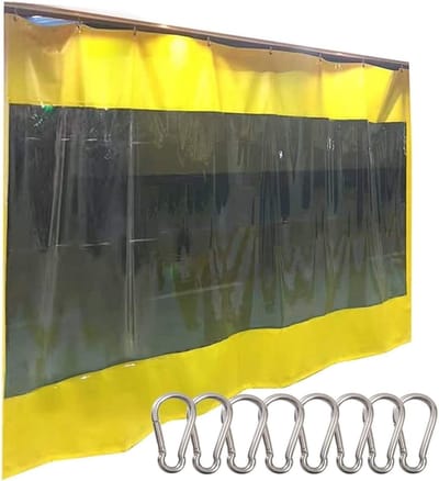 Waterdichte Buitengordijnen - Transparant Zeildoek - Terras Beschermen - Zware Kwaliteit Vinyl - 3.2 x 2.5 Meter - Helder