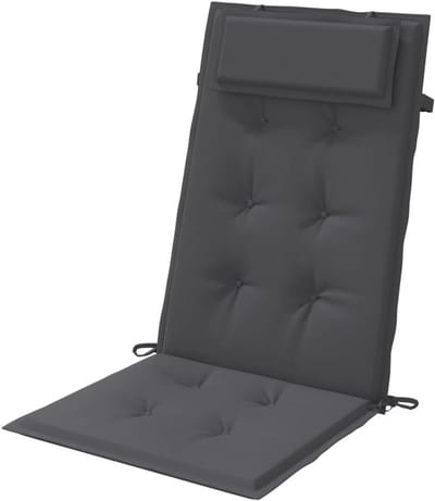 Tuinstoelkussens Hoge Rug - Zitkussens Gestoffeerd - Buiten Ontspannen - Waterafstotend Oxford Weefsel - 2 Stuks 120x50 cm - Antraciet