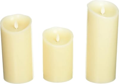 Vlamloze Kaarsen Set - LED Kaarsen - Sfeerverlichting Creëren - Realistische Beweegbare Vlam - 3 Maten - Ivoor