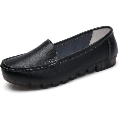 Loafers voor Dames Lente Grote Maat Dames Platte Schoenen voor Middelbare Leeftijd en Oudere Moeders Koreaanse Stijl Damesschoenen 38 zwart