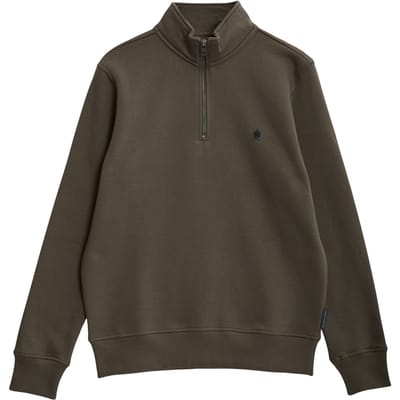 French Connection Fc 1/2 Zip Khaki/marine Maat: XS | Sweaters Outlet | Heren | Bruin