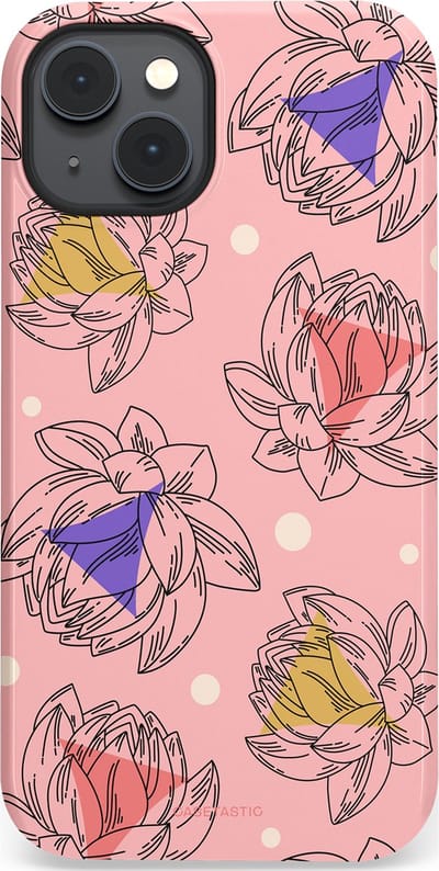 Casetastic Hoesje Geschikt voor Apple iPhone 14 Magsafe - Stijlvolle Beschermende Duo-layer Case - Bloemen Pastel Roze