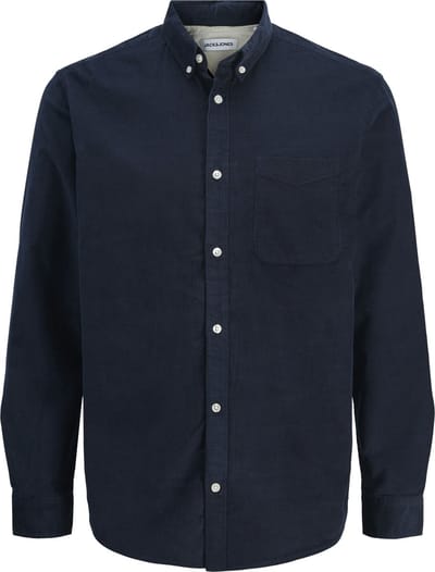 Jack & Jones Heren Overhemd JJECLASSIC CORD SHIRT bequem Blauw M Volwassenen