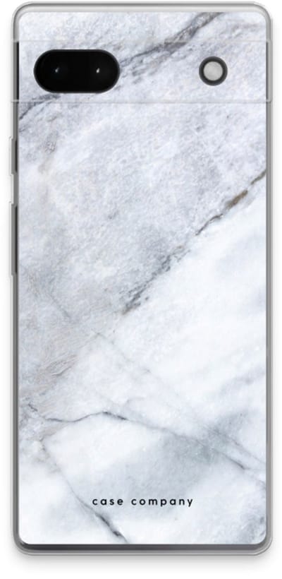 Case Company® - Hoesje geschikt voor Google Pixel 6a hoesje - Witte marmer - Soft Cover Telefoonhoesje - Bescherming aan alle Kanten en Schermrand