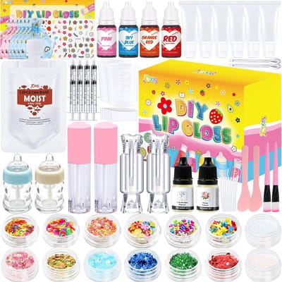 Lippenglans Maken - DIY Set - Creatief Knutselen - 73 Delige Set - Kleine Verpakking - Diverse Kleuren