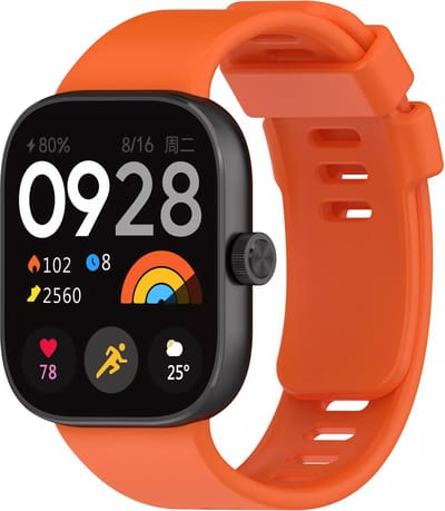 Strap-it Siliconen bandje met druksluiting - geschikt voor Redmi Watch 4 / Redmi Watch 5 / Redmi Watch 6 / Xiaomi Smart Band 8 Pro / Xiaomi Smart Band 9 Pro / Xiaomi Smart Band 10 Pro (oranje)