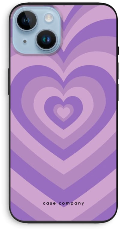 Case Company® - Hoesje geschikt voor iPhone 14 hoesje - Hart Paars - Biologisch Afbreekbaar Telefoonhoesje - Bescherming alle Kanten en Schermrand