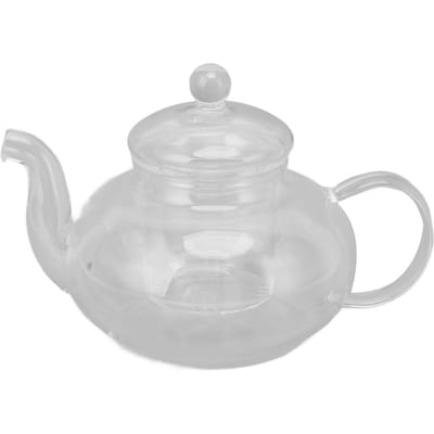 680ml Glazen Theepot met Filter Hittebestendig Transparante Theeketel voor Blad- en Bloemzetwerk L white