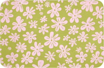 WC mat 60x40 cm - Antislip - Bloemen - Roze - Getekend - Patroon - Toiletmat - Vloermat - Douchemat - Toilet tapijt - Toiletmatten