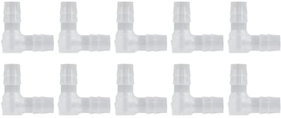 10 Stuks Plastic L-vormige 90 Graden Slangverbinder met Barbed Aansluiting voor 8mm Slangen